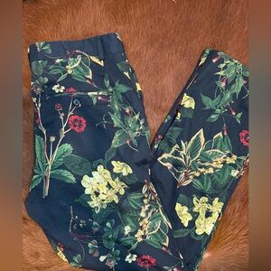 ASOS Men's Floral Dress Pants - Black with Red, Yellow, and Green